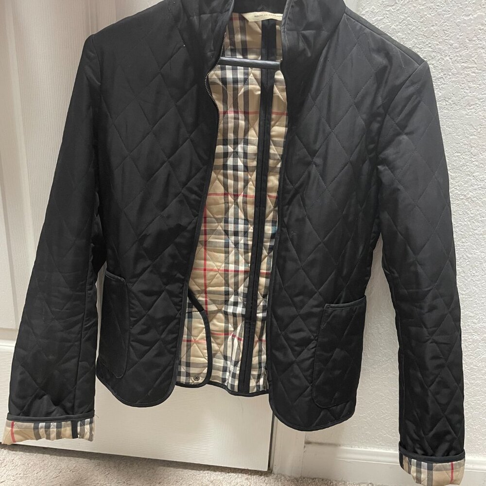 Burberry Quilted Black Coat XS